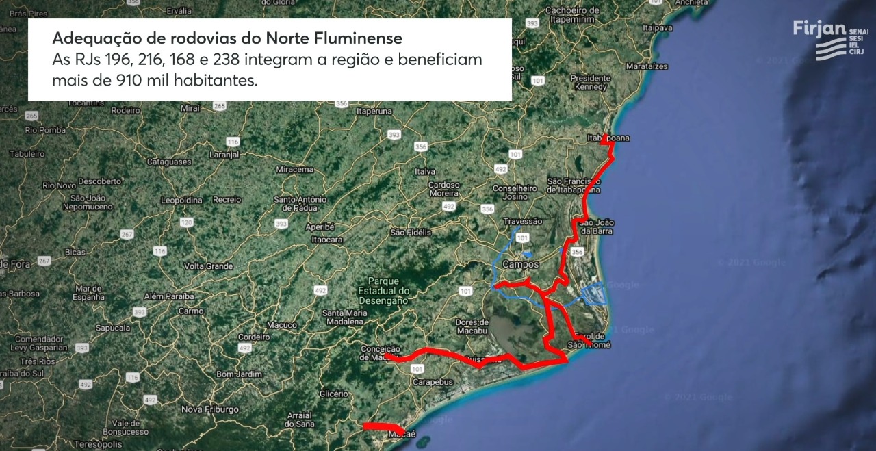 O Mapa Viário mostra uma série de intervenções em infraestrutura no Norte e Noroeste Fluminense