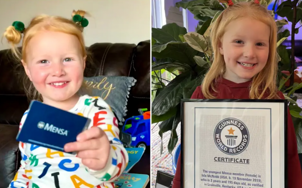 Isla McNabb, de 2 anos, recebeu certificação da Guiness World Records