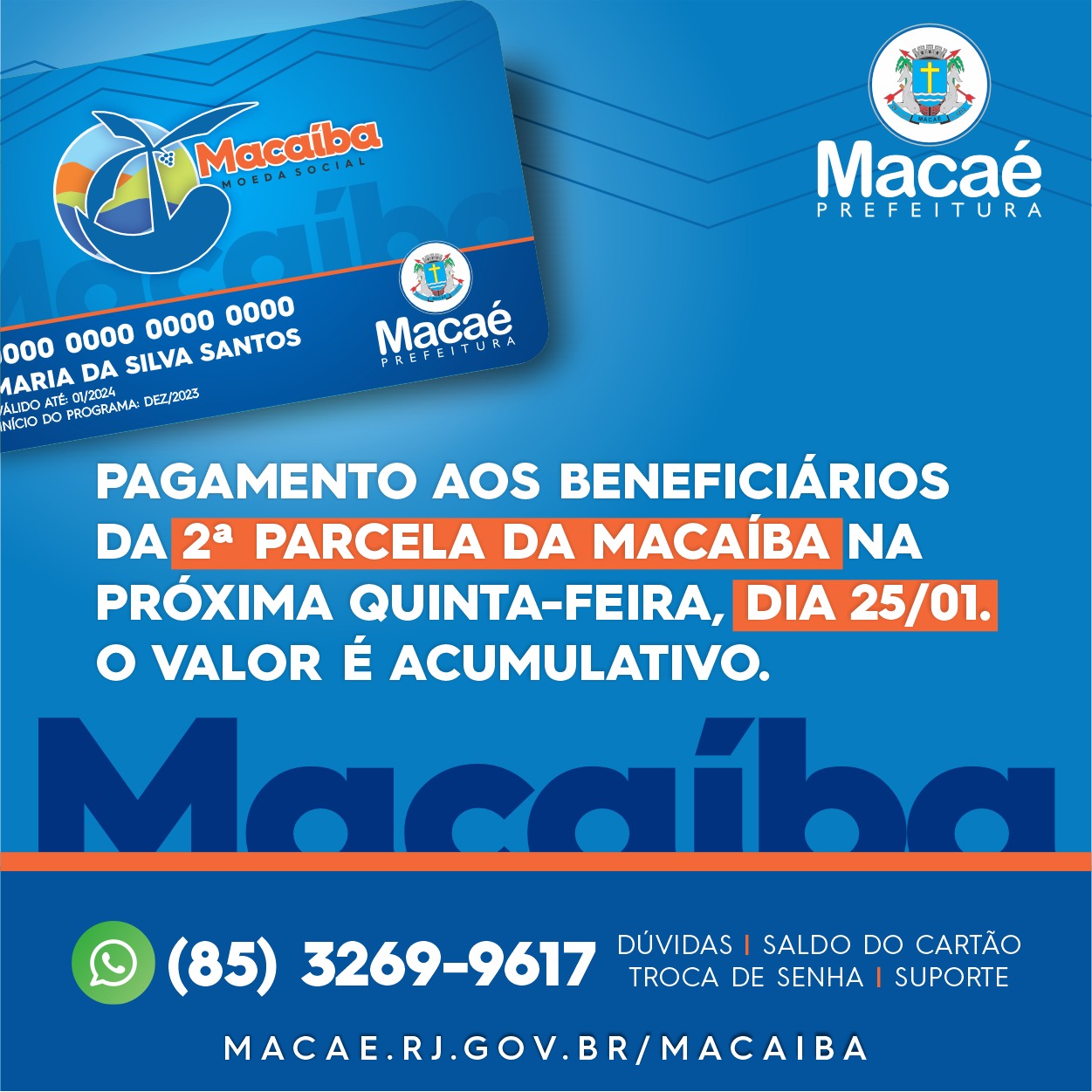 A macaíba só poderá ser utilizada no comércio local de cada setor administrativo