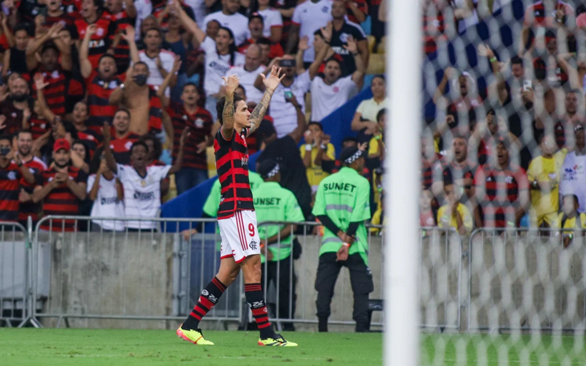 Pedro marcou um dos gols da vitória do Flamengo sobre o Palestino na Libertadores