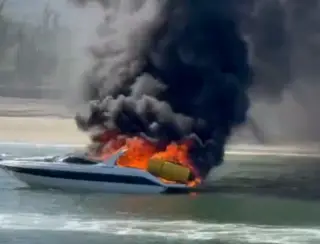 Lancha pega fogo em Cabo Frio e deixa seis feridos