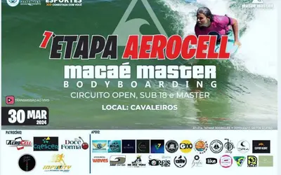 '1ª etapa Aerocell do Macaé Master Bodyboarding' neste sábado